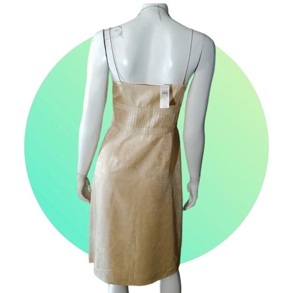 ANN TAYLOR Dress Gold & Lace Slip Party Event Sheath Dress WOMENS Sz 2 NWT $168 - Picture 2 of 9